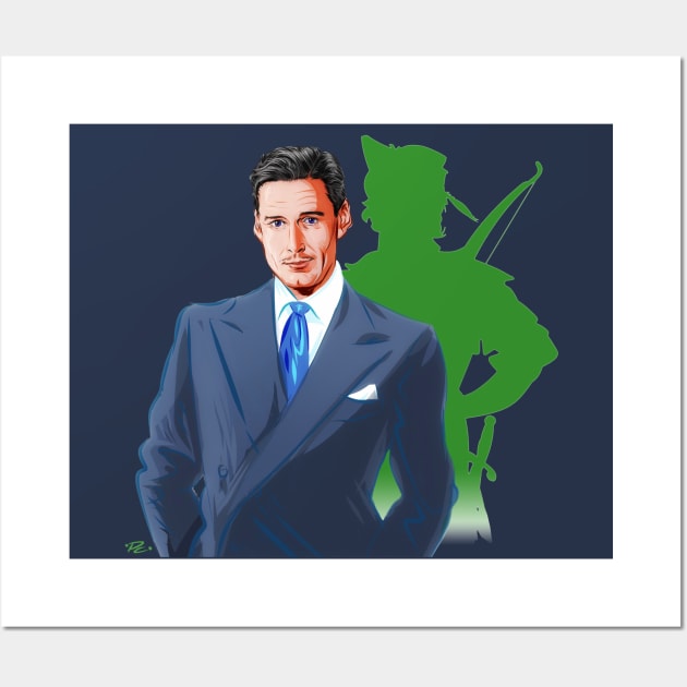 Errol Flynn - An illustration by Paul Cemmick Wall Art by PLAYDIGITAL2020